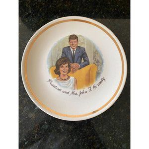 President and Mrs. John F. Kennedy 9.25" Collectible Plate, Gold Rimmed